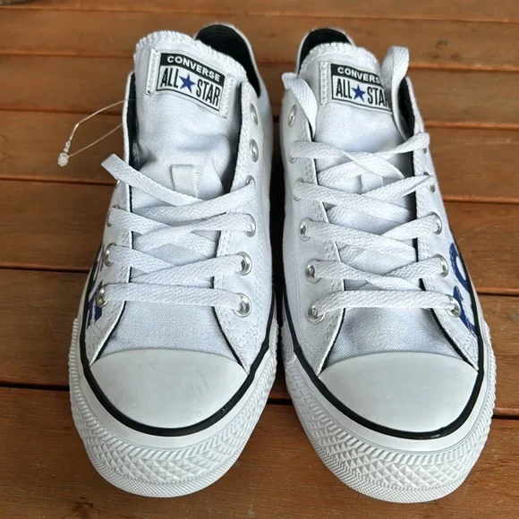 Brand new Converse All Star Wordmark 2.0 Ox Men's Casual Shoe White Blue - Picture 2 of 4